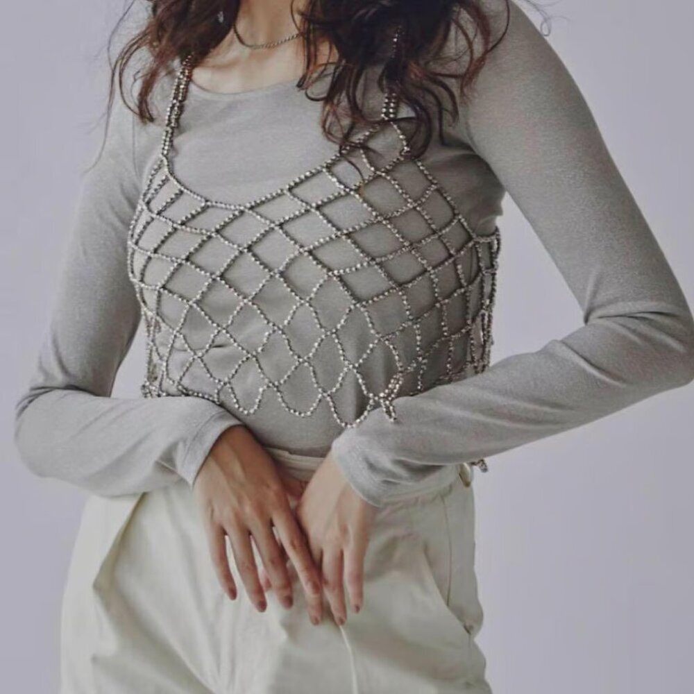 Endless Blu Crystal Beaded Tank